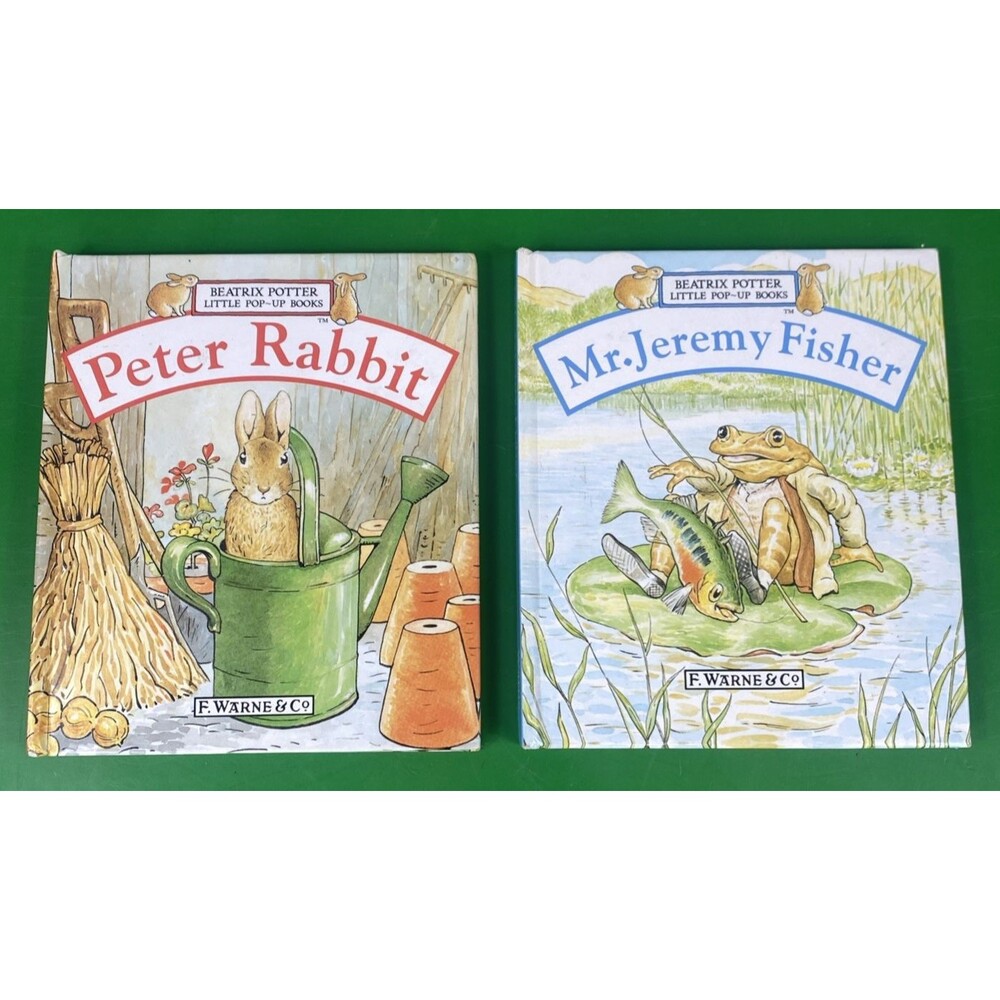 Lot of 2 Beatrix Potter Little Pop-Up Books - Mr Jeremy Fisher and Peter Rabbit